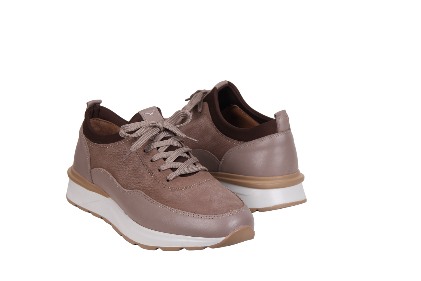 100% Natural Leather & Nubuck Brown Sneaker