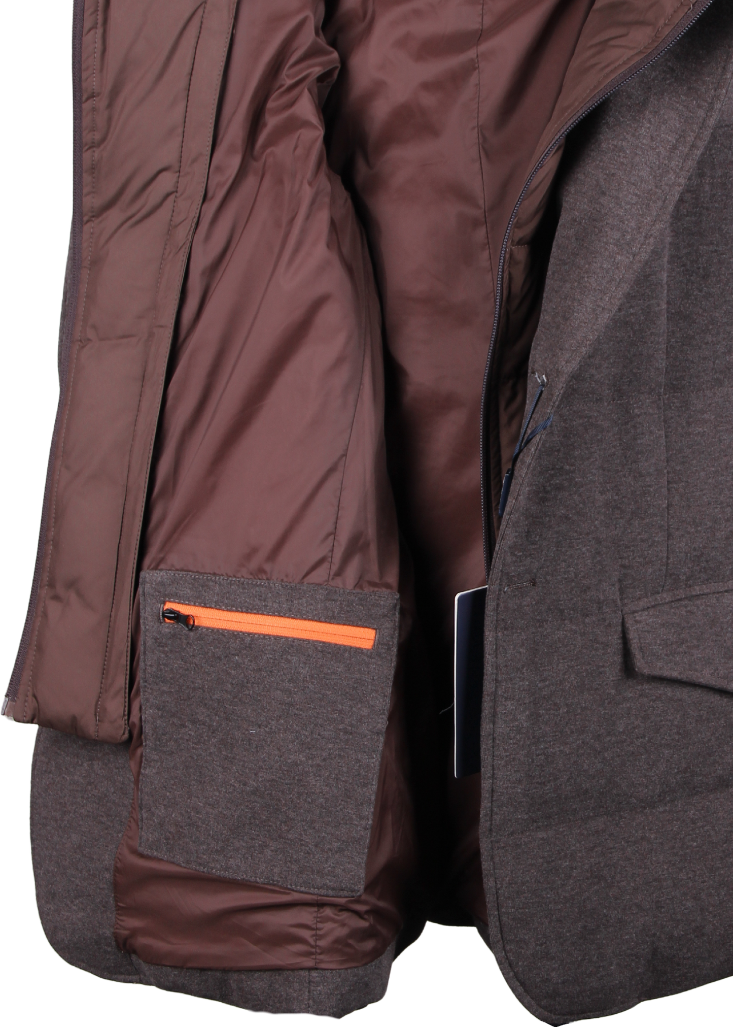 Коричневая куртка-трансформер (съёмная пуховая вставка)