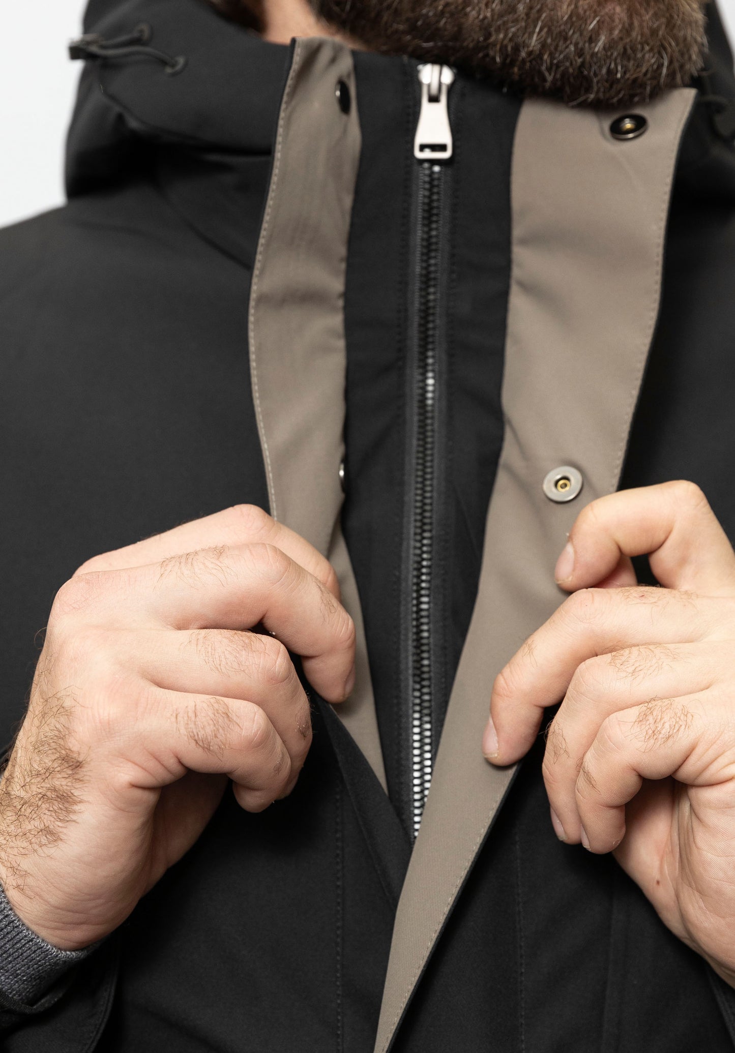 Black color Double Jacket with Inner Padded Vest
