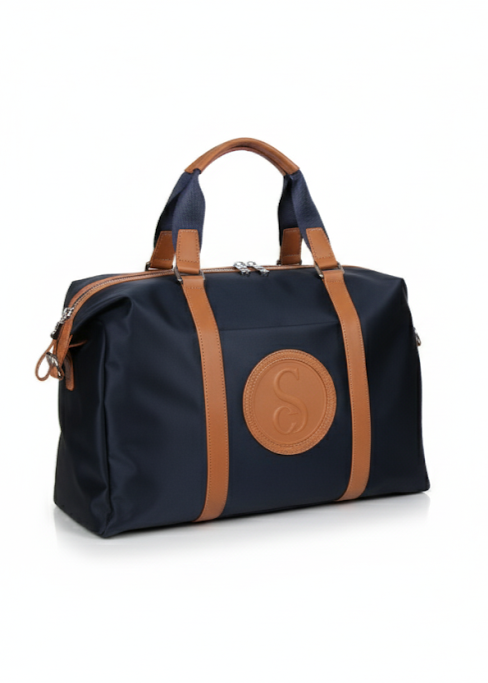 Travel & Gym Bag with Genuine Leather Details