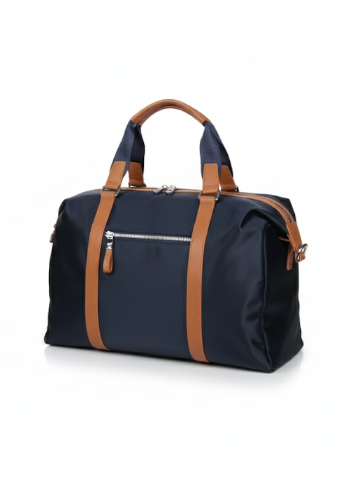 Travel & Gym Bag with Genuine Leather Details