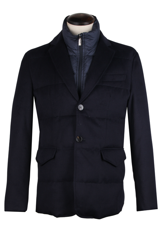 Куртка-трансформер темно-синего цвета (с отстегивающейся пуховой вставкой)