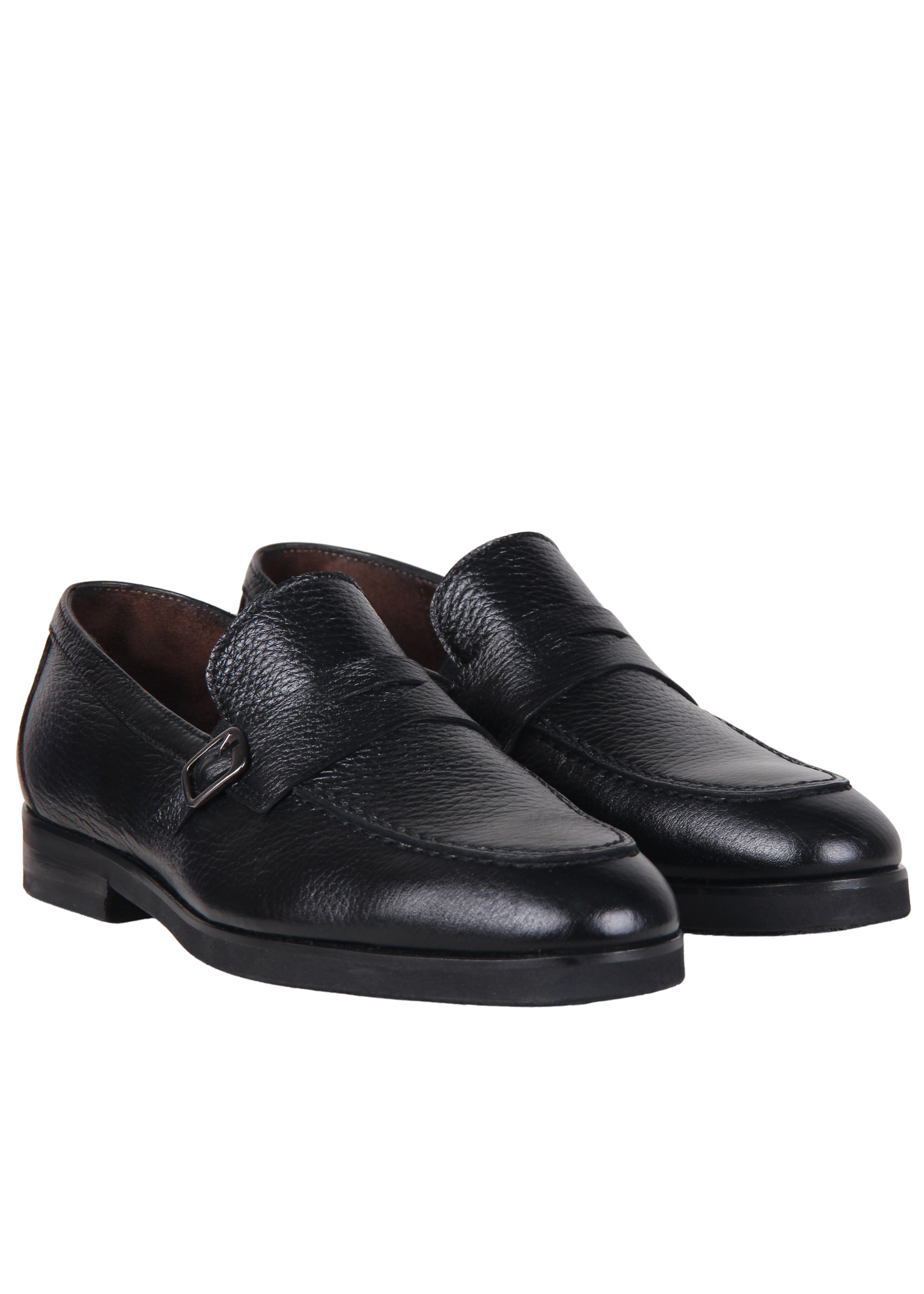 Классические черные туфли-лоферы с пряжкой