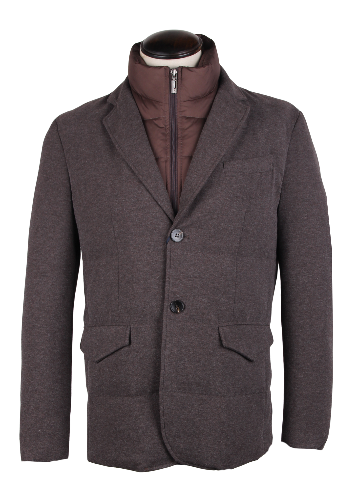 Коричневая куртка-трансформер (съёмная пуховая вставка)