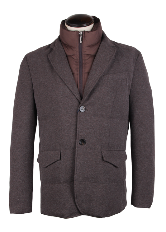 Коричневая куртка-трансформер (съёмная пуховая вставка)