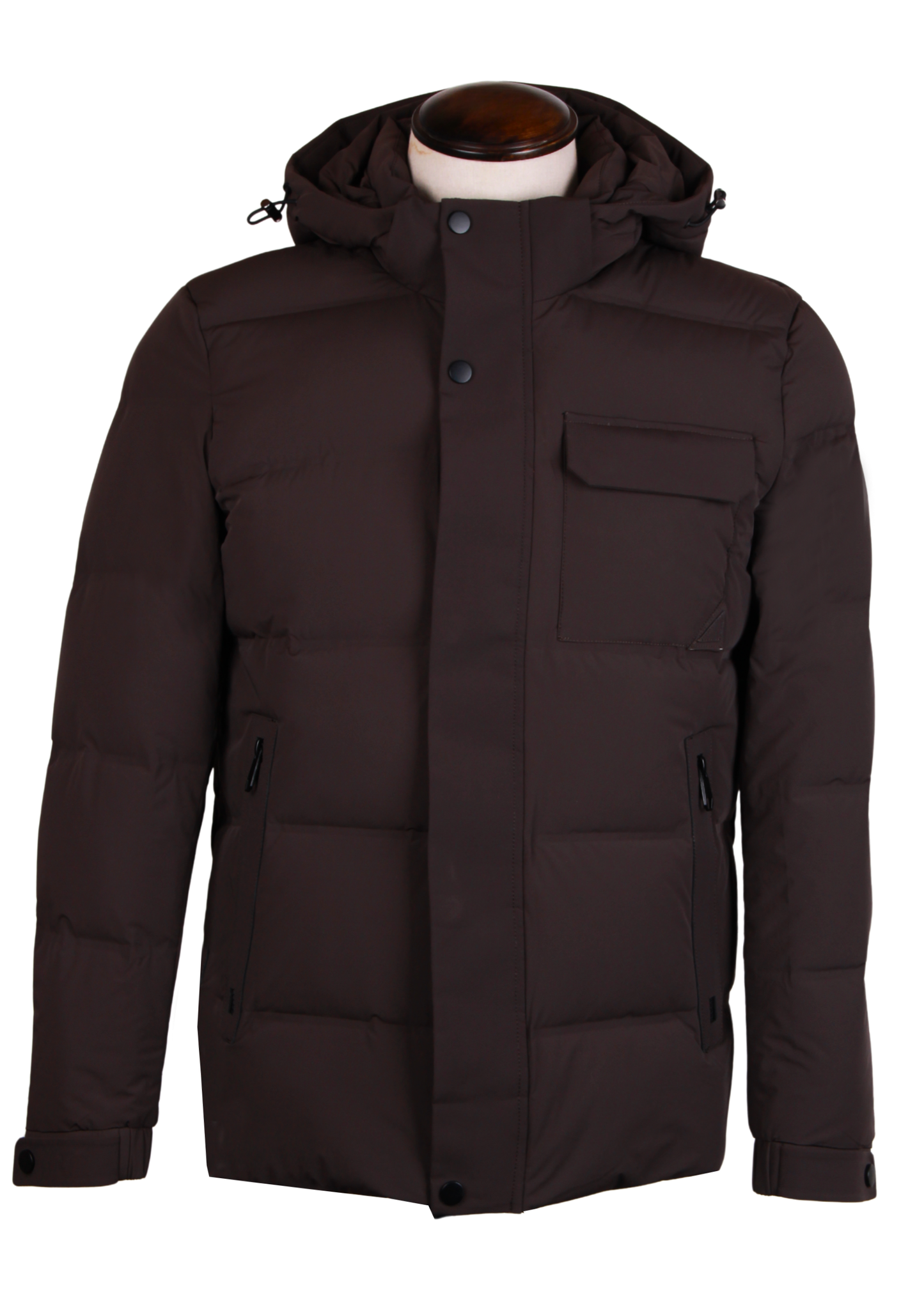 Мужская куртка темно-коричневого цвета на утином пуху