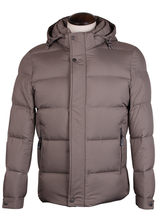 Hooded Men's Puffer Jacket (Duck Down)