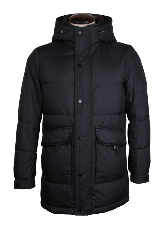 Hooded Black Winter Puffer Jacket