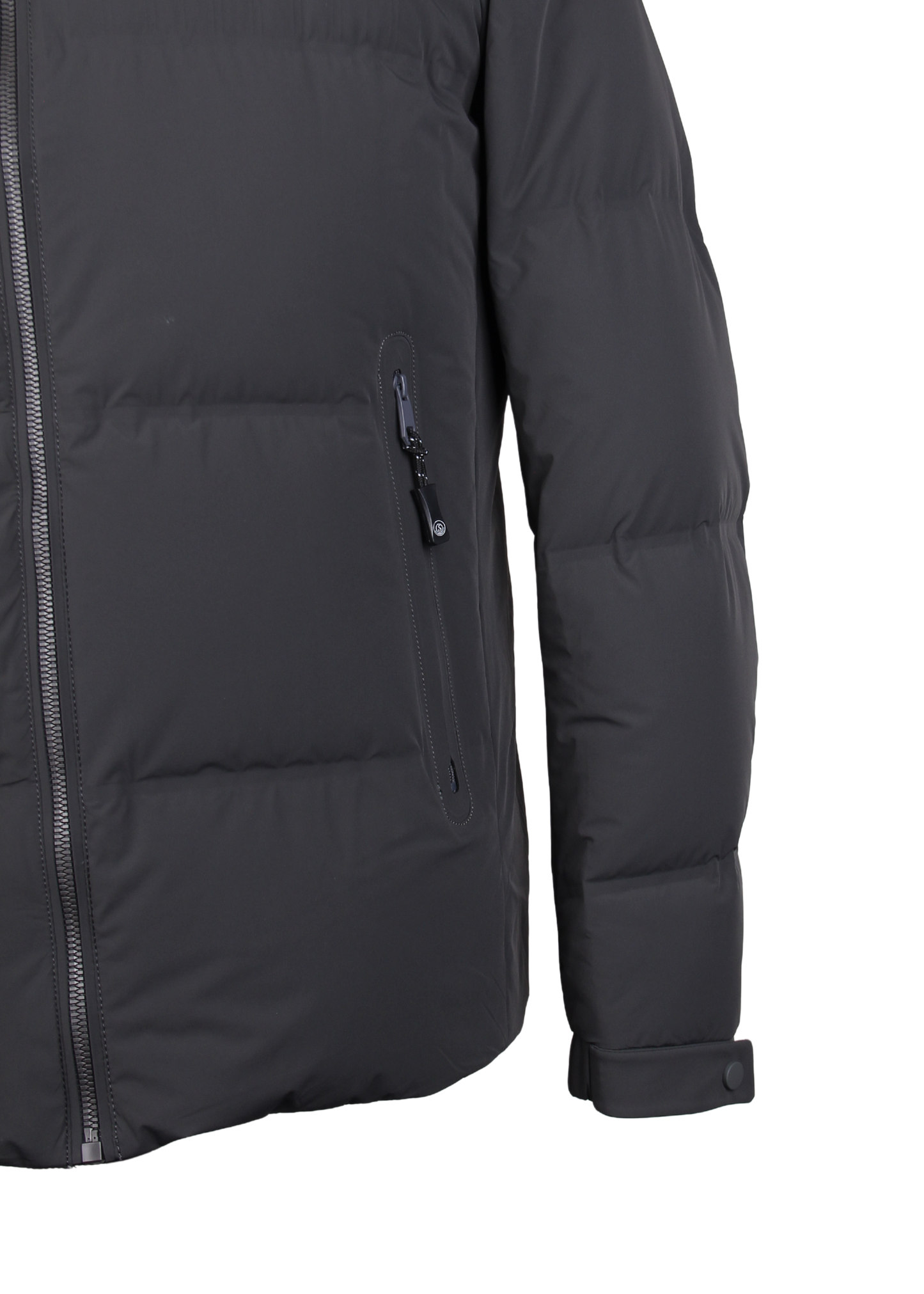 Серая куртка с воротником-стойкой