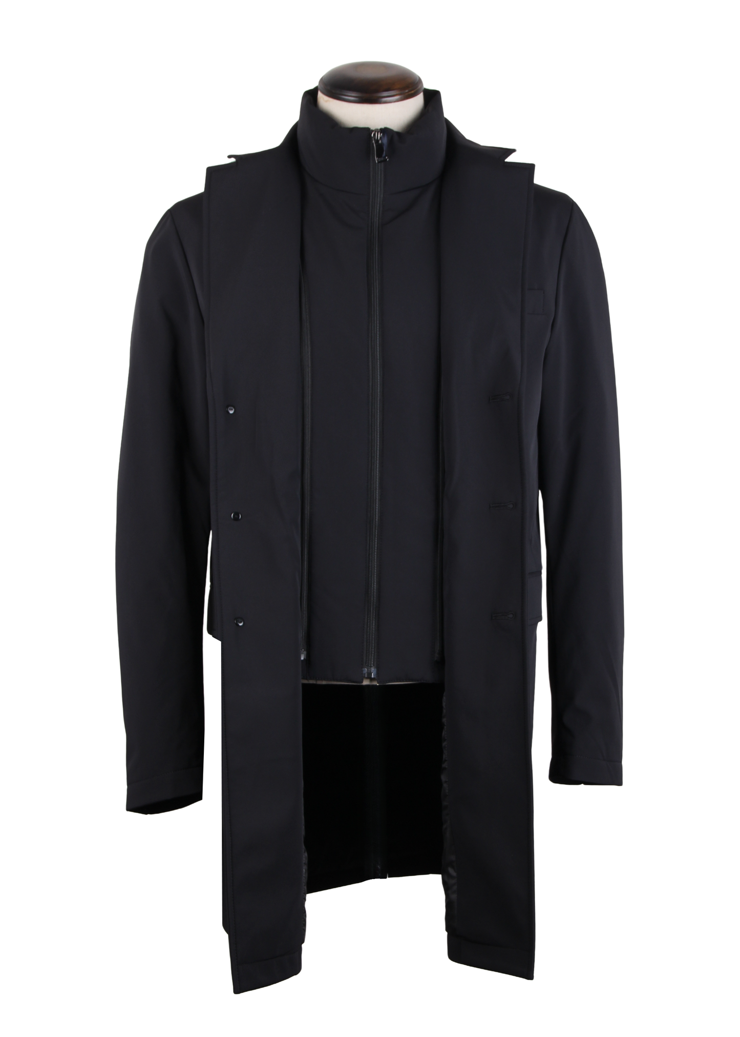 Длинная черная куртка