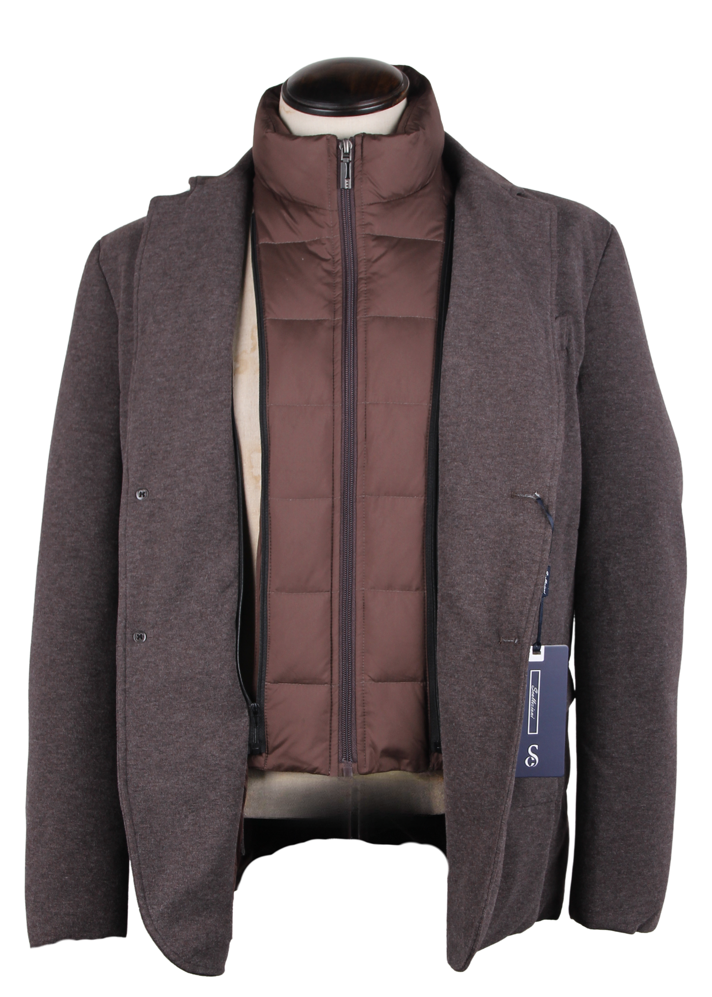 Коричневая куртка-трансформер (съёмная пуховая вставка)