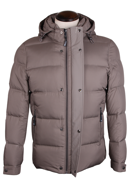 Hooded Men's Puffer Jacket (Duck Down)