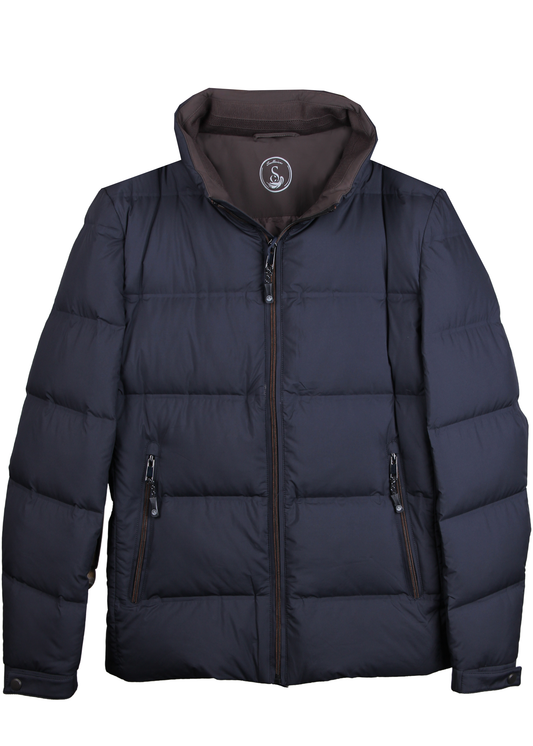 Navy Blue Down Puffer Jacket