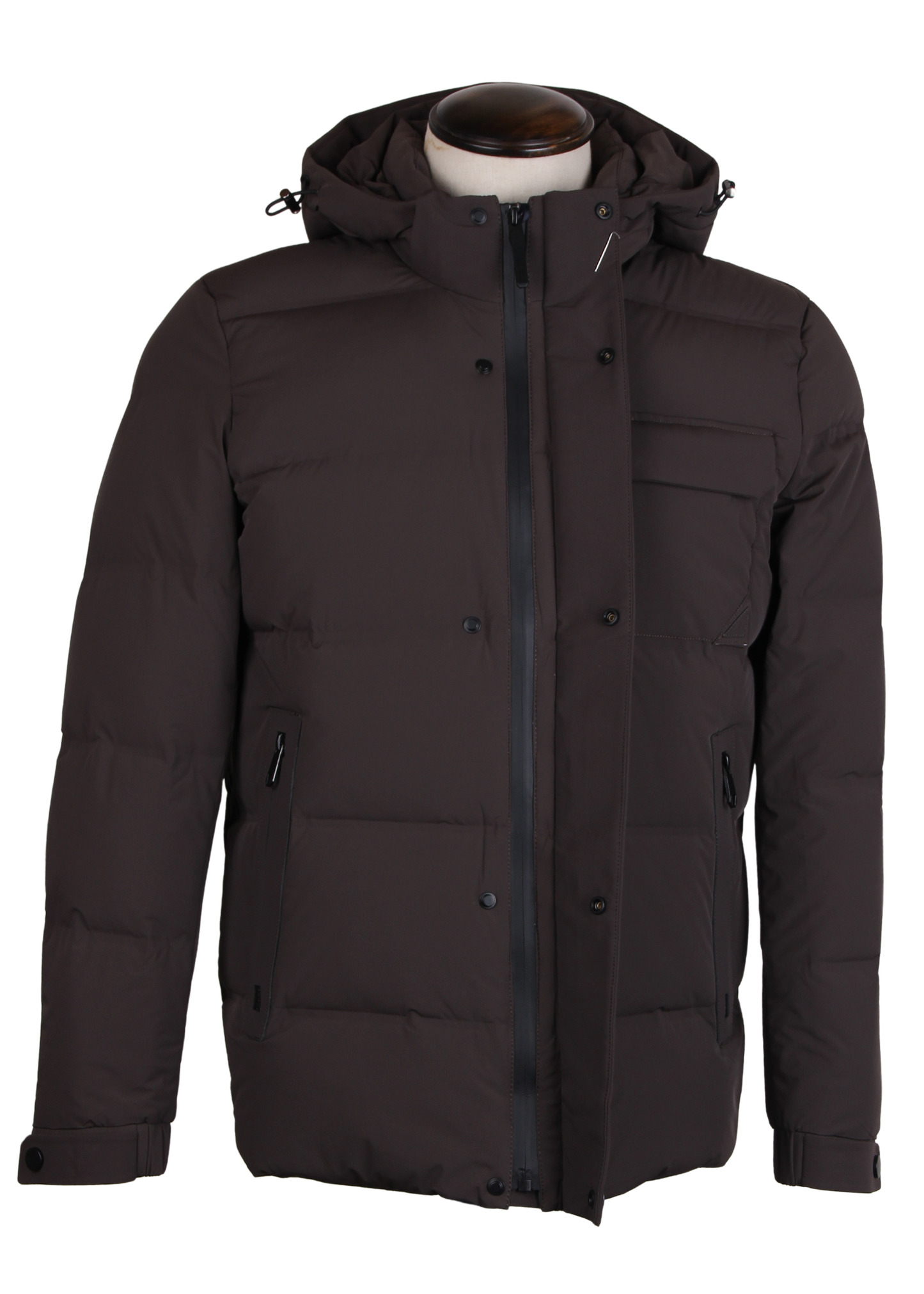 Мужская куртка темно-коричневого цвета на утином пуху