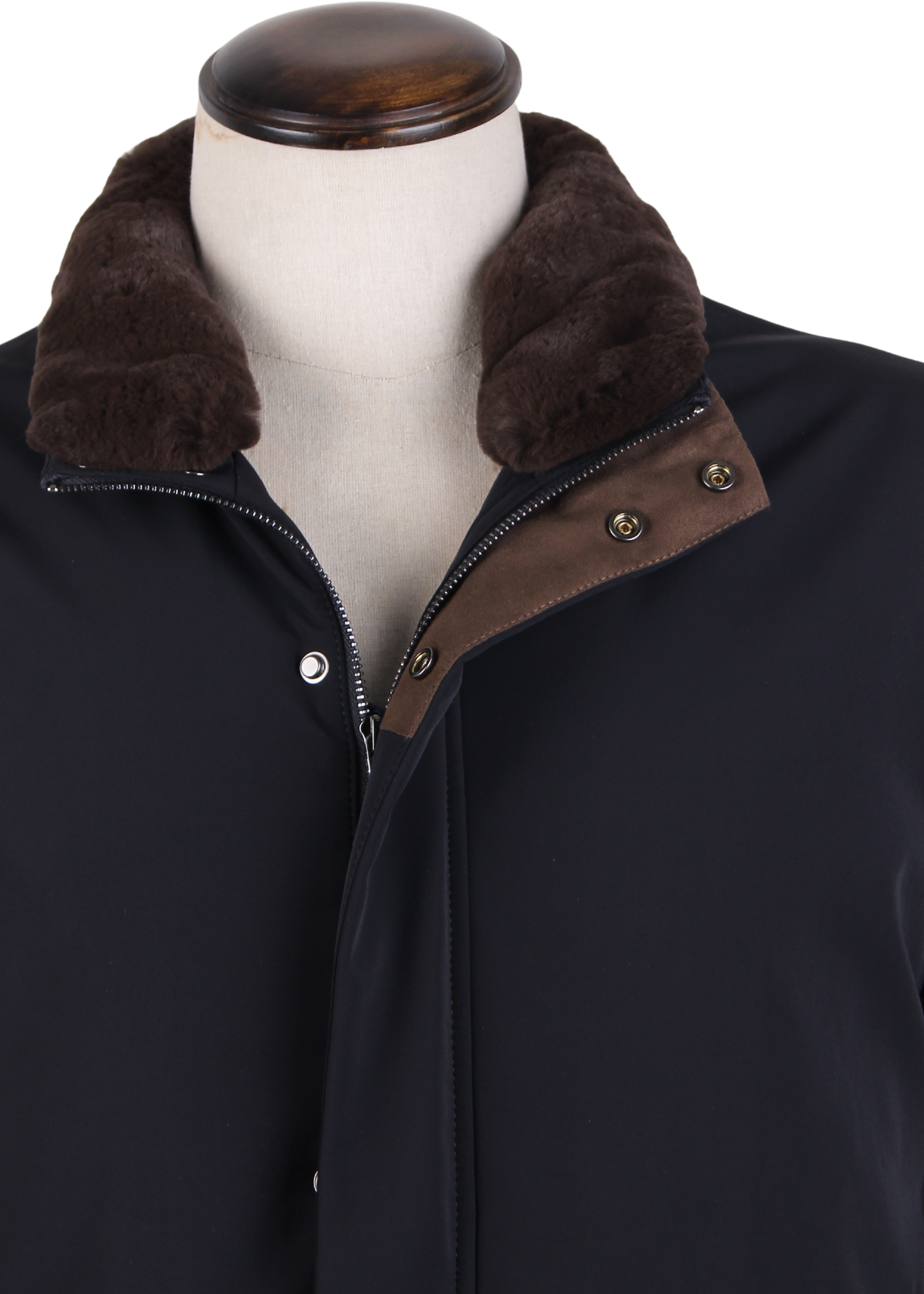 Куртка с воротником из меха кролика