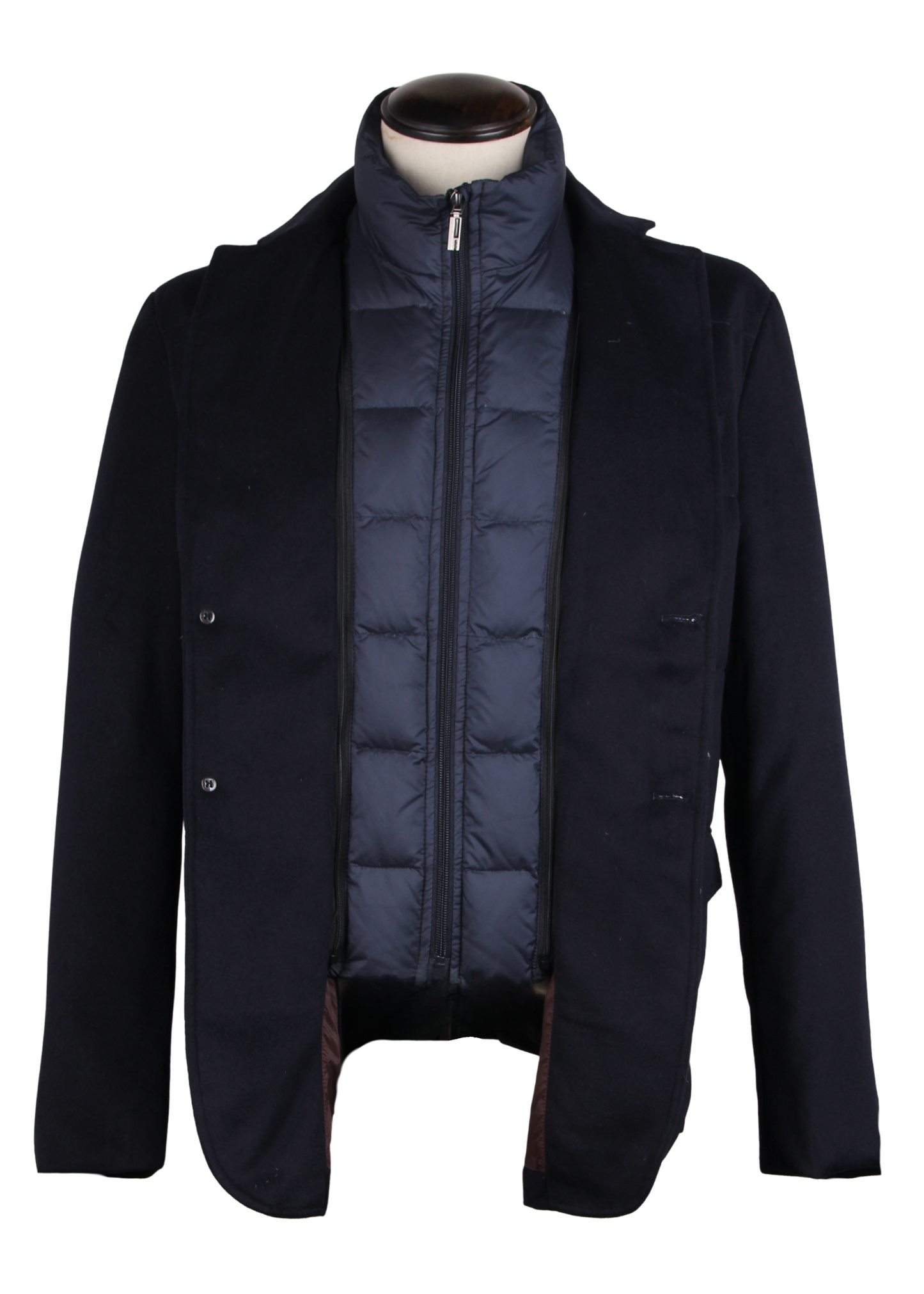 Куртка-трансформер темно-синего цвета (с отстегивающейся пуховой вставкой)