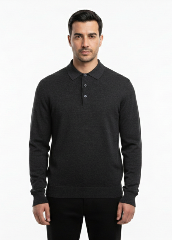 100% Wool 3-Button Polo