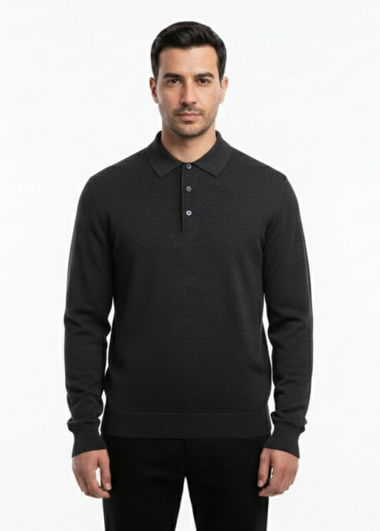 100% Wool 3-Button Polo