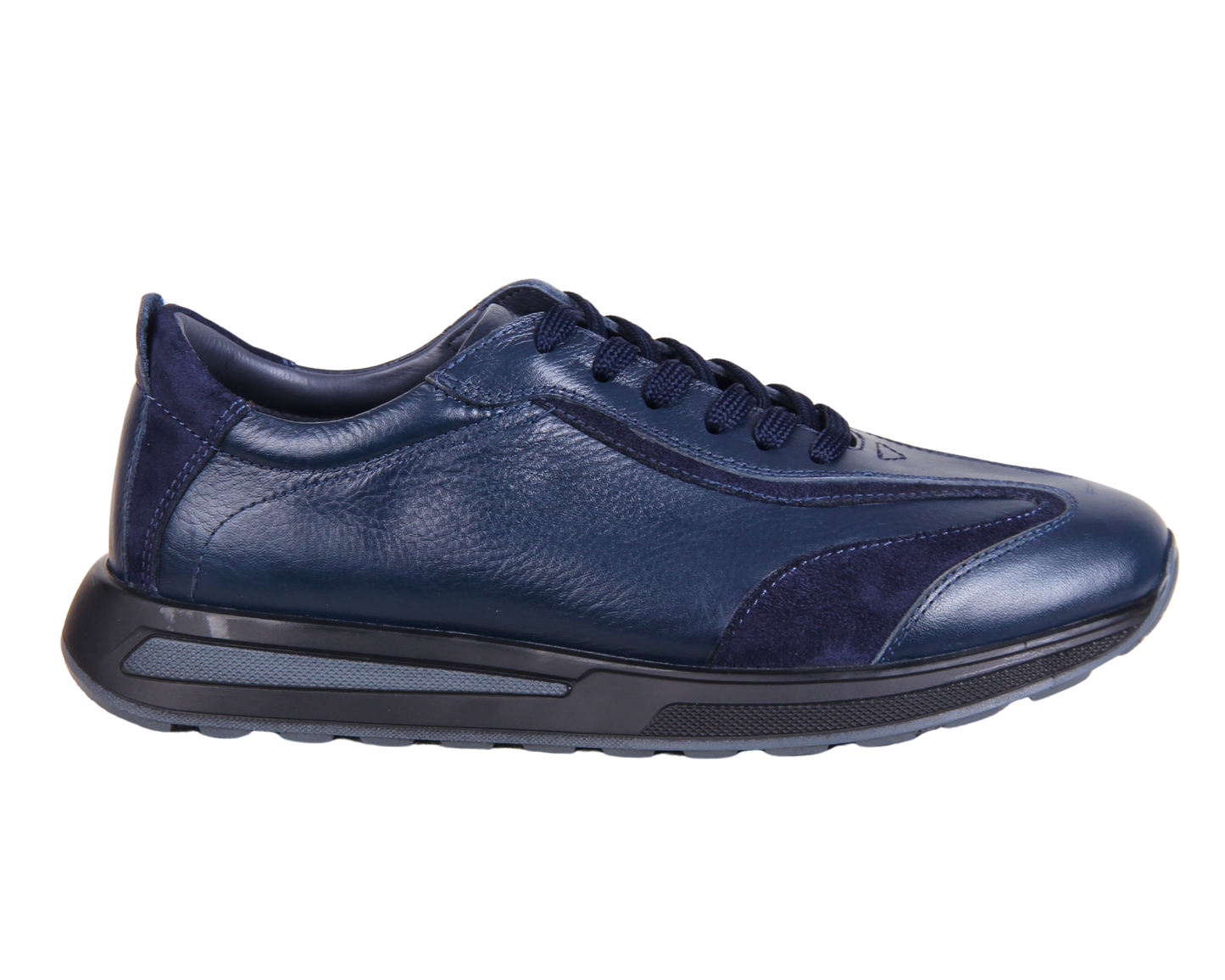 Men's Natural Leather Shoes | Blue Nubuck Detail
