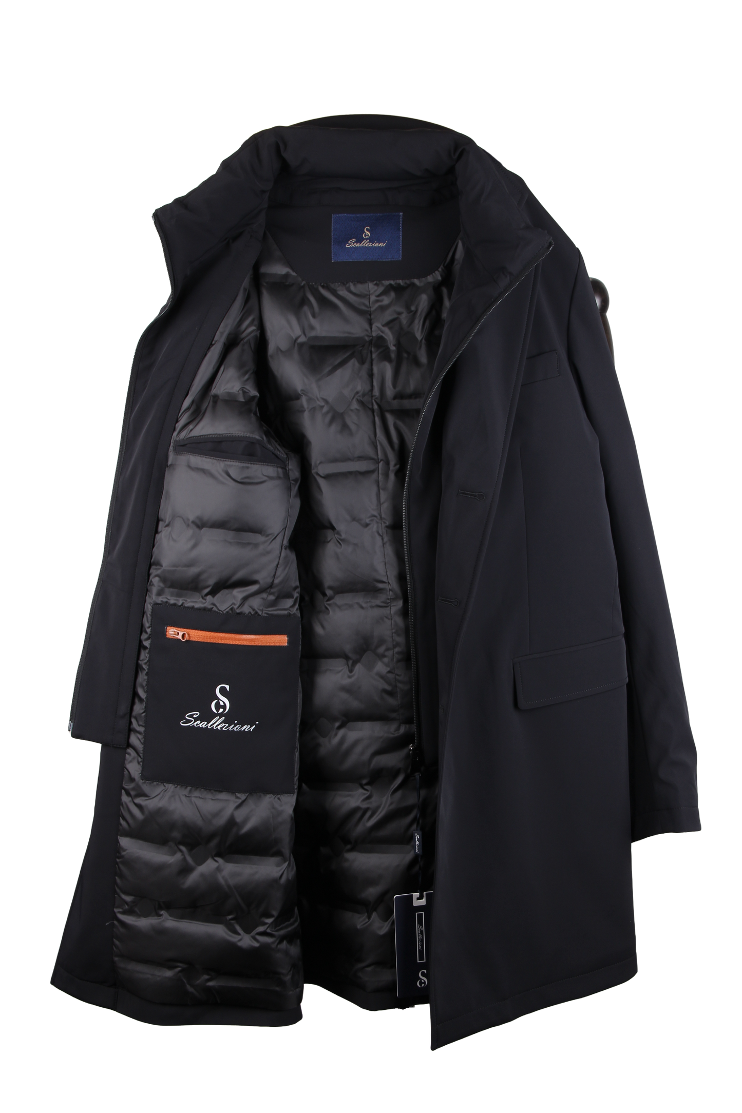 Длинная черная куртка