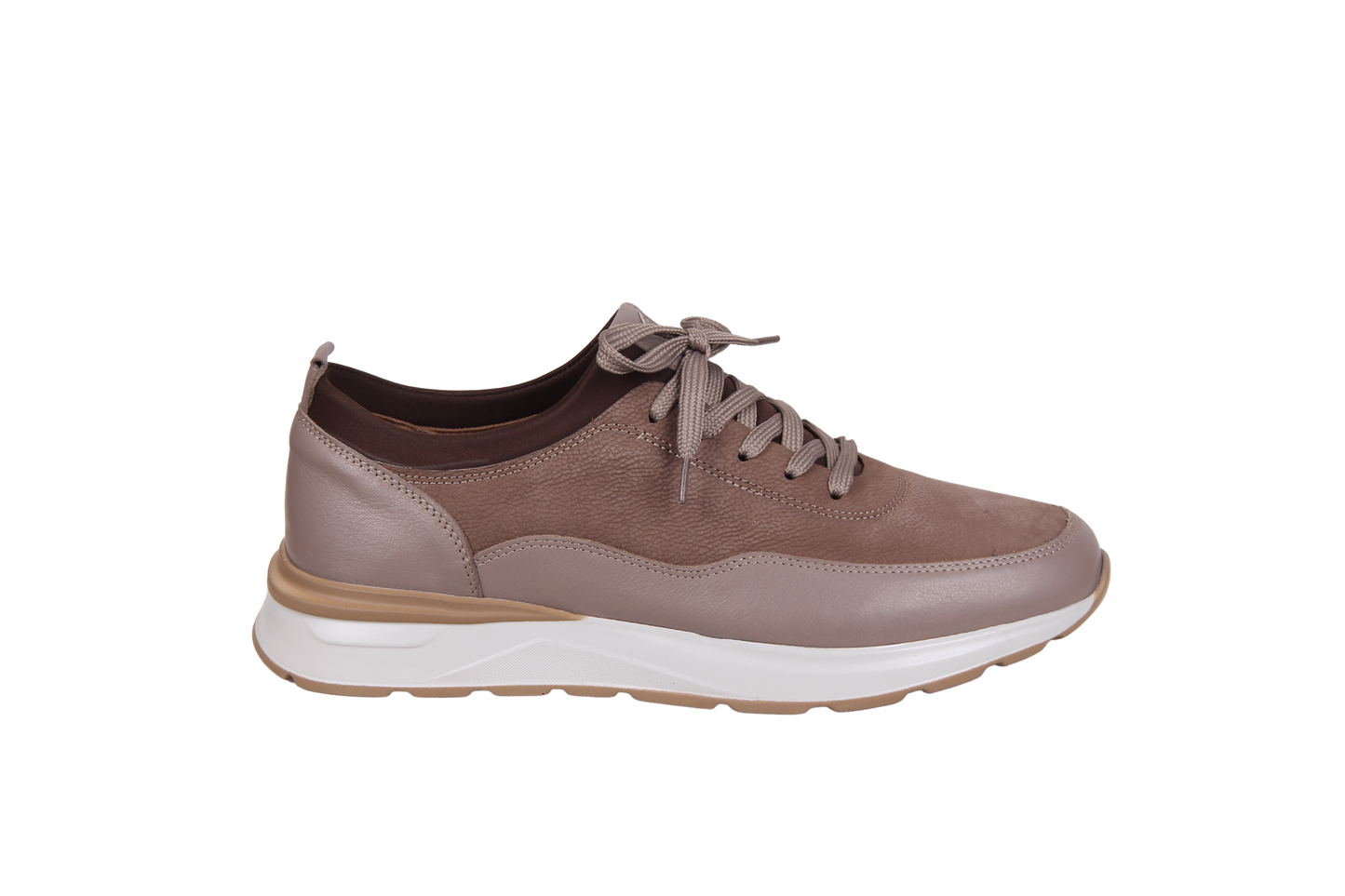 100% Natural Leather & Nubuck Brown Sneaker