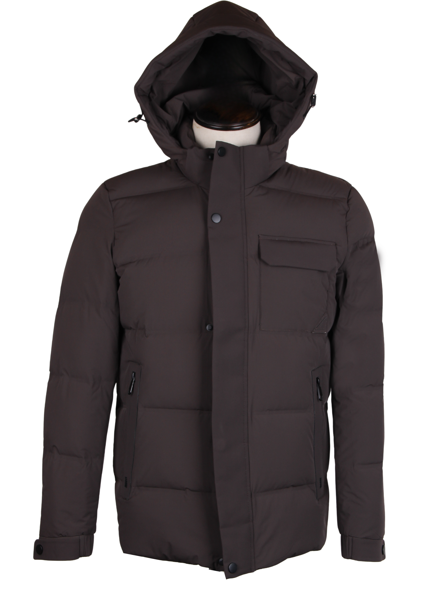 Мужская куртка темно-коричневого цвета на утином пуху