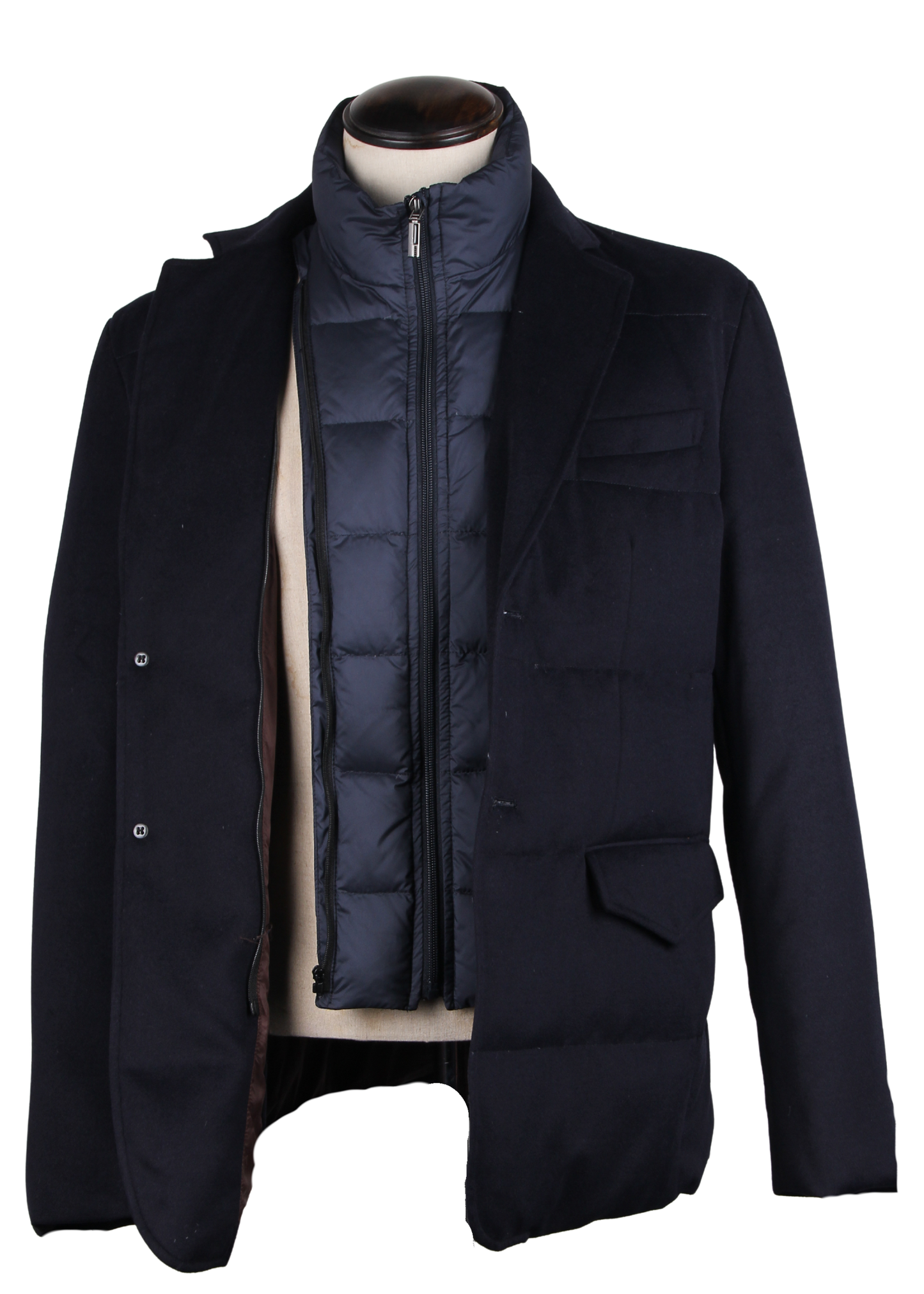 Куртка-трансформер темно-синего цвета (с отстегивающейся пуховой вставкой)