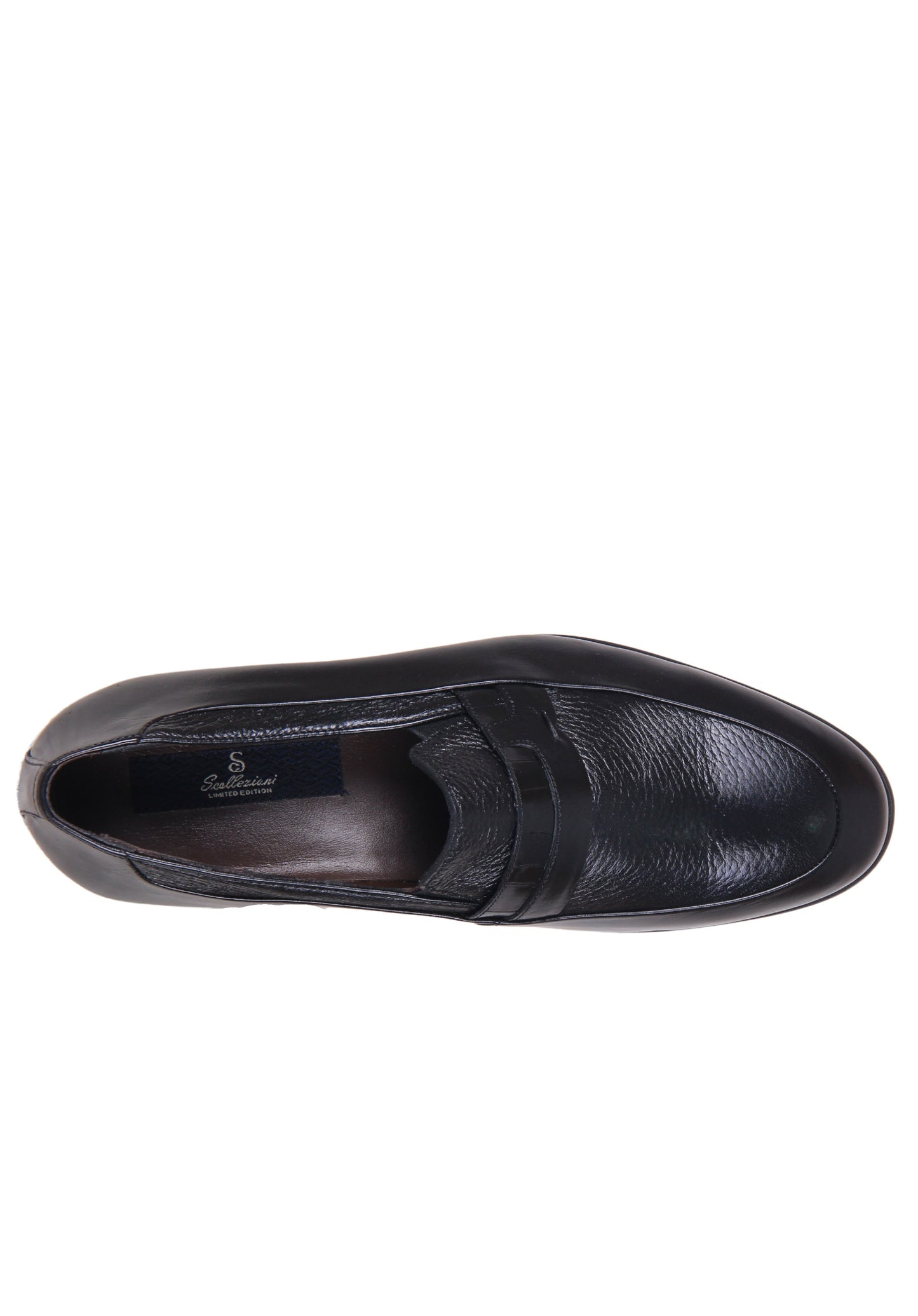 İtalyan maral dərisindən qara loafer ayaqqabı