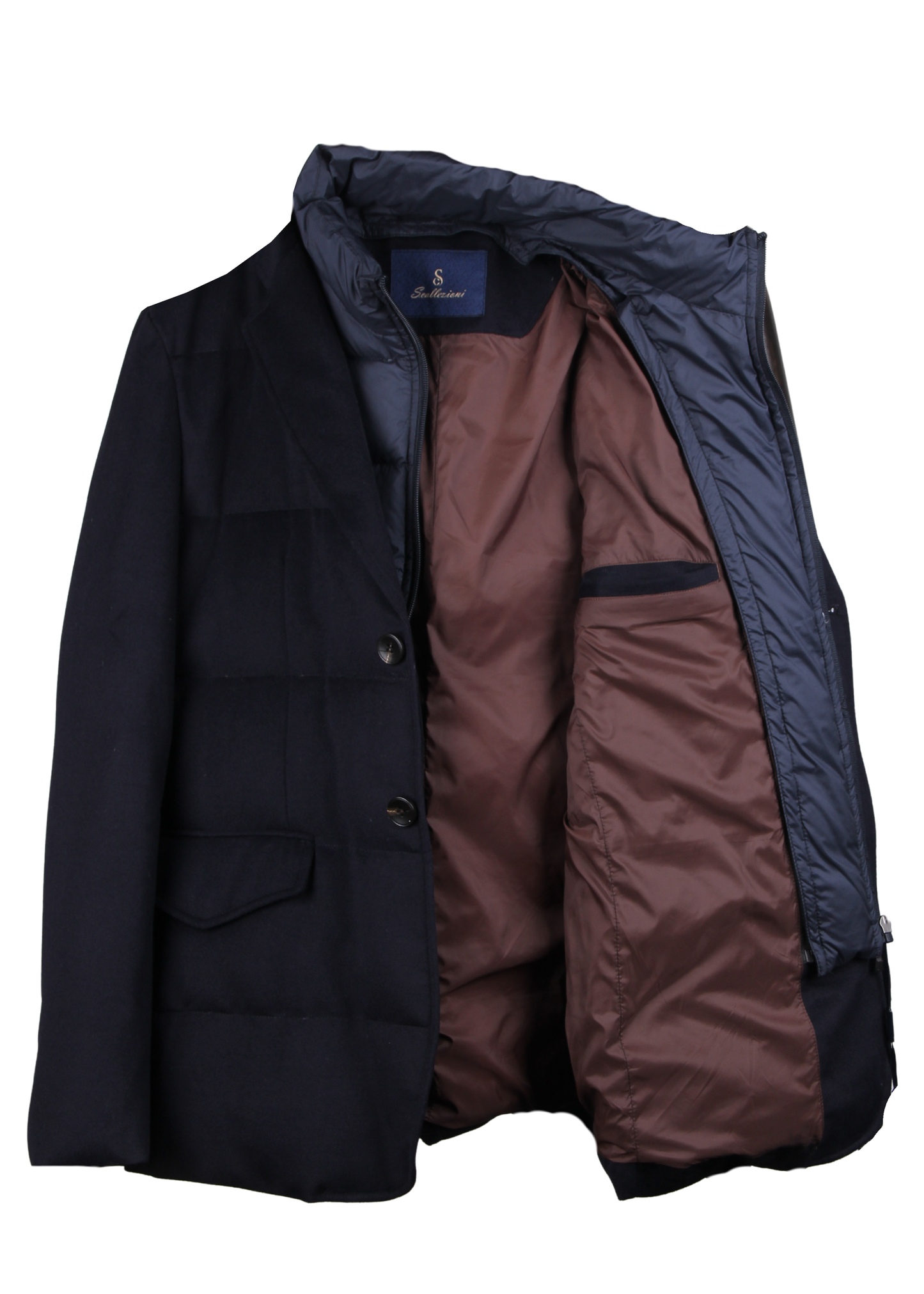 Куртка-трансформер темно-синего цвета (с отстегивающейся пуховой вставкой)