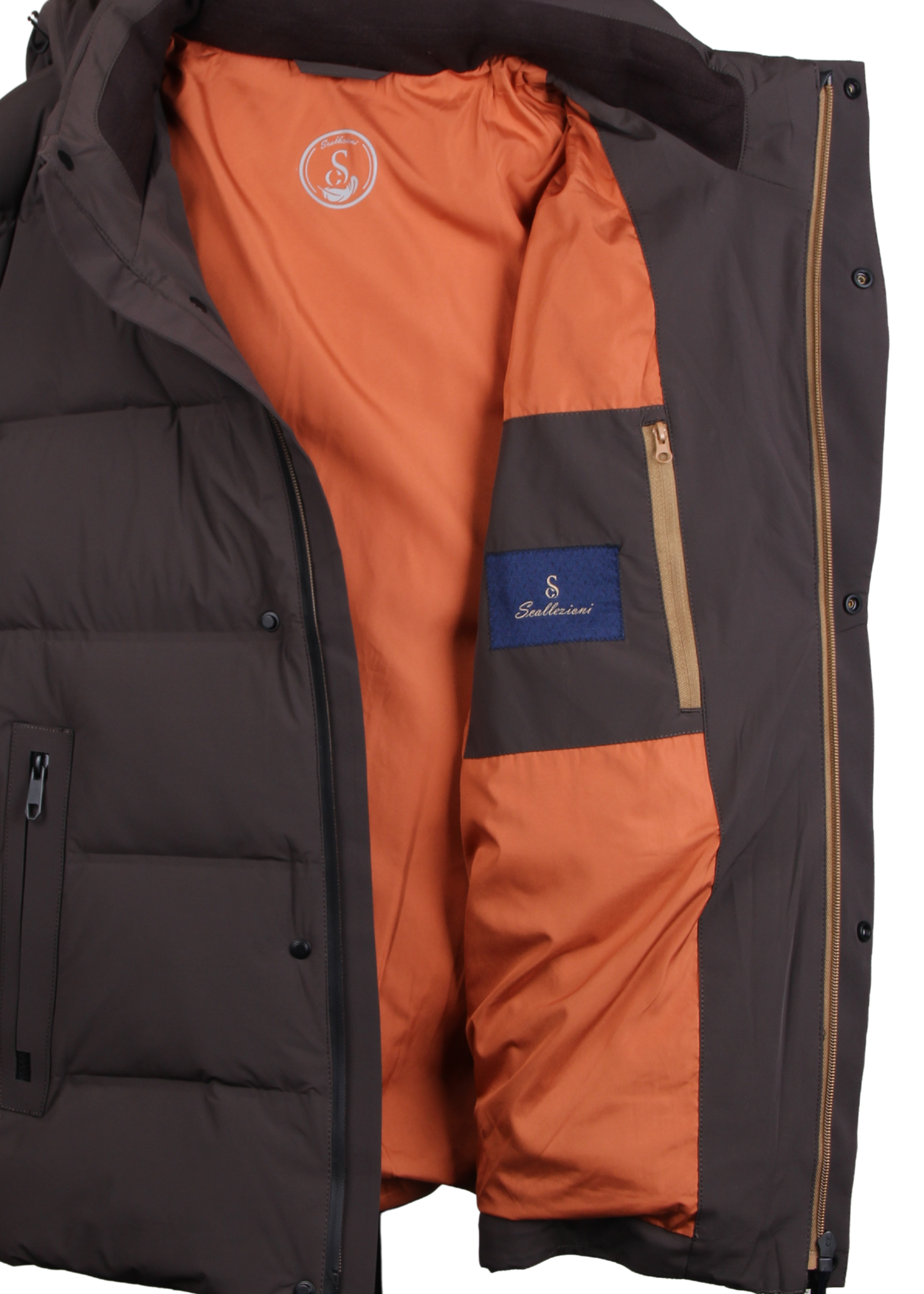 Мужская куртка темно-коричневого цвета на утином пуху