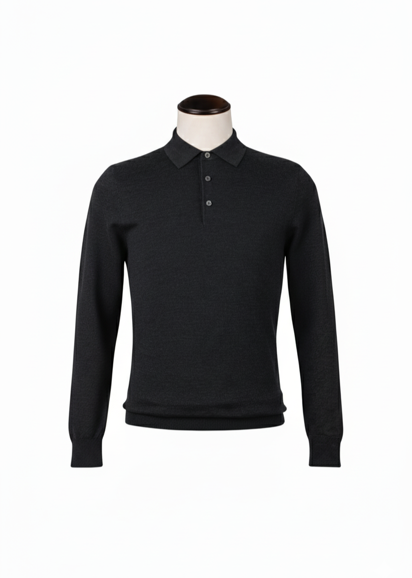 100% Wool 3-Button Polo