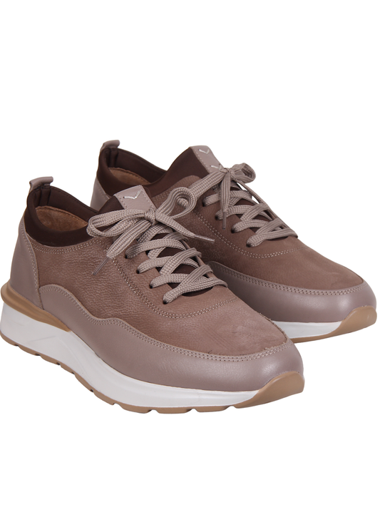 100% Natural Leather & Nubuck Brown Sneaker